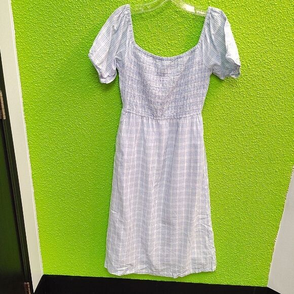 Jessica Simpson Blue and White Puff Sleeve Sundress - Picture 1 of 3